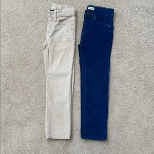 GAP Crewcuts | Tan Blue Corduroy Stretch Slim Pants Bundle | 6